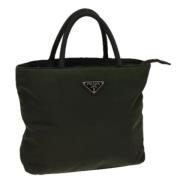 Prada Vintage Pre-owned Nylon handvskor Green, Dam