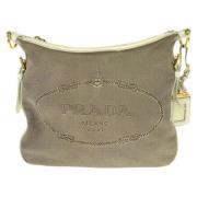 Prada Vintage Pre-owned Canvas prada-vskor Beige, Dam