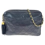 Chanel Vintage Pre-owned Laeder crossbodyvskor Blue, Dam