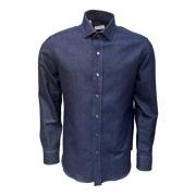 Salvatore Piccolo Denimflanell Overshirt Mjuk Bomullsskjorta Blue, Her...