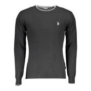 U.s. Polo Assn. Svart Slim Fit Långärmad Tröja Black, Herr