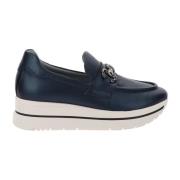 Nerogiardini Läder Dams Loafers Blue, Dam