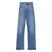 Jacquemus Ljusblå Denim Jeans med Slitna Finish Blue, Herr