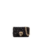 Vanessa Bruno Svart Bomull Moon Crossbody Väska Black, Dam