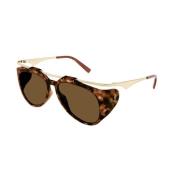 Saint Laurent Amelia Solglasögon Brun Havana Ram Brown, Unisex