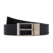 Bally Midnight Blue Reversible Leather Belt Blue, Herr