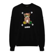 Barrow Logo Print Sweater Rund Hals Lång Ärm Black, Herr