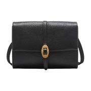 Coccinelle Svart Läder Crossbody Väska Metall Detalj Black, Dam