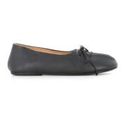 Marsell Svarta läder ballerina skor Black, Dam