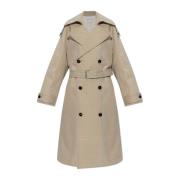 Bottega Veneta Trenchcoat med rutmönster Beige, Dam