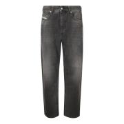 Diesel Faded Straight Five-Pocket Jeans med Logo Gray, Herr