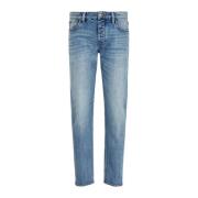 Emporio Armani Slim Fit Denim Jeans med Logo Blue, Herr