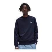 Fred Perry Logo Crewneck Sweatshirt Blue, Herr