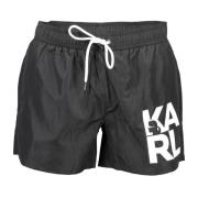 Karl Lagerfeld Herr Badshorts Svart Kontrastdetaljer Black, Herr