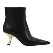 Michael Kors Elegant Svart Ankelboots med Guld Häl Black, Dam