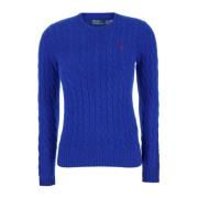 Ralph Lauren Broderad Pony Sweaters Blue, Dam