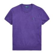 Ralph Lauren Räfflad Crew Neck Sweater Purple, Dam