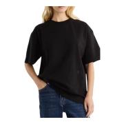 Tommy Hilfiger Lätt Bomull Interlock Crew Neck T-shirt Black, Dam