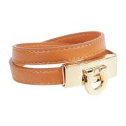 Salvatore Ferragamo Läderarmband Brown, Dam