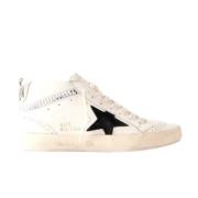 Golden Goose Mid Star Läder Sneakers Vit/Svart White, Dam