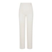 Patrizia Pepe Räfflad Vit Byxor Slim Fit White, Dam