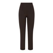 Patrizia Pepe Brun Slim Fit Byxor med Darts Brown, Dam