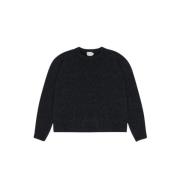 The New Society Mjuk Graphite Jumper med Ribbed Detaljer Gray, Dam