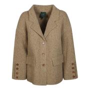 Jejia Stickad Camille Blazer Beige, Dam