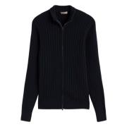 Herno Infinity Wool Rib Cardigan Blue, Herr