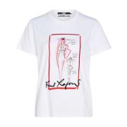 Karl Lagerfeld Vit Arkiv T-shirt Höj Garderob White, Dam