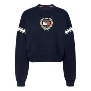 Tommy Hilfiger Blå College Stil Tröja Blue, Dam