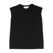 Victoria Beckham Svart Jersey Ärmlös Logopolo Black, Dam