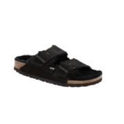 Birkenstock Svarta platta skor Black, Dam