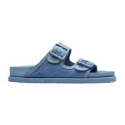 Birkenstock Stone Washed Denim Sandaler Blue, Dam