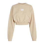 Calvin Klein Jeans Beige Crew Neck Sweatshirt Beige, Dam