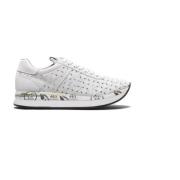 Premiata Vita Blommiga Läder Sneakers Kvinnor White, Dam