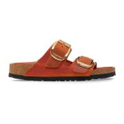 Birkenstock Bränd Orange Lädersandaler Orange, Dam