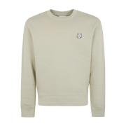 Maison Kitsuné Räv Huvud Patch Komfort Sweatshirt Beige, Herr