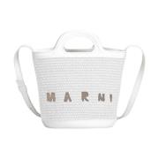 Marni Vit Tropicalia Mini Bucket Väska White, Dam