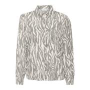 Saint Tropez Svart Zebra Grafisk Blus Multicolor, Dam