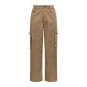 Maliparmi Stone-Washed Cotton Cargo Trousers Beige, Dam