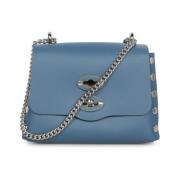 Zanellato Elegant Metallkedja Crossbody Rem Blue, Dam