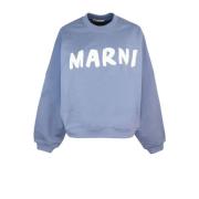 Marni Ekologisk Bomull Jersey Tröja Blå Blue, Dam