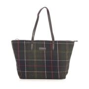 Barbour Tartan Style Shopper Väska med Dragkedja Green, Dam