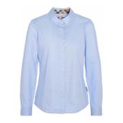 Barbour Elegant Oxford Bomullsskjorta med Feminina Detaljer Blue, Dam