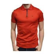 Emporio Armani Röd Slim Fit Polo Tröja Orange, Herr