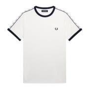 Fred Perry Taped Ringer M4620 - Vit T-shirt White, Herr