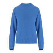 PINKO Ull Cashmere Crew Neck Sweater Blue, Dam