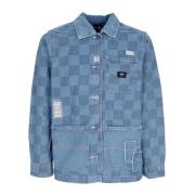 Vans Check Denim Printed Jacket Blue, Dam