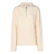 Courrèges Beige Ull Huva med Dragkedja Beige, Dam